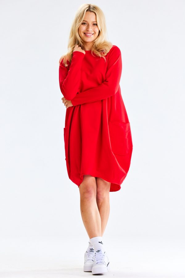 Red Daydress in Day Dresses with Cotton, Spandex and Polyester
