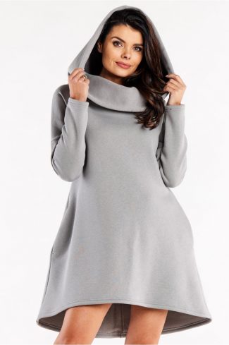 1002692.jpg Grey Daydress in Day Dresses with Cotton and Spandex