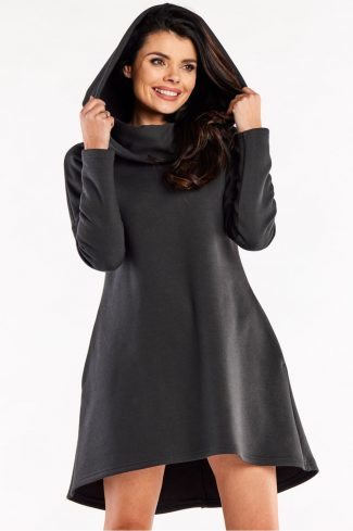 1002694.jpg Grey Daydress in Day Dresses with Cotton and Spandex
