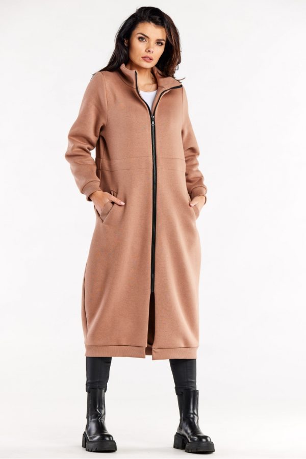 Beige Sweatshirt in Sweatshirts For Women with Cotton and Spandex