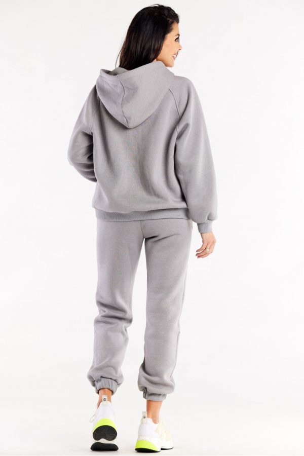 Grey Tracksuit Trousers in Women`s Tracksuit Bottoms, Sports Pants with Cotton and Spandex