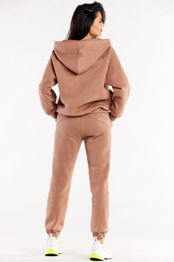 Beige Tracksuit Trousers in Women`s Tracksuit Bottoms, Sports Pants with Cotton and Spandex
