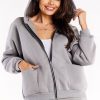Grey Sweatshirt in Sweatshirts For Women with Cotton and Spandex