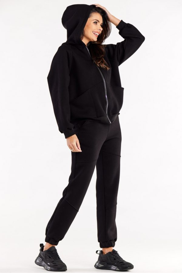 Black Sweatshirt in Sweatshirts For Women with Cotton and Spandex