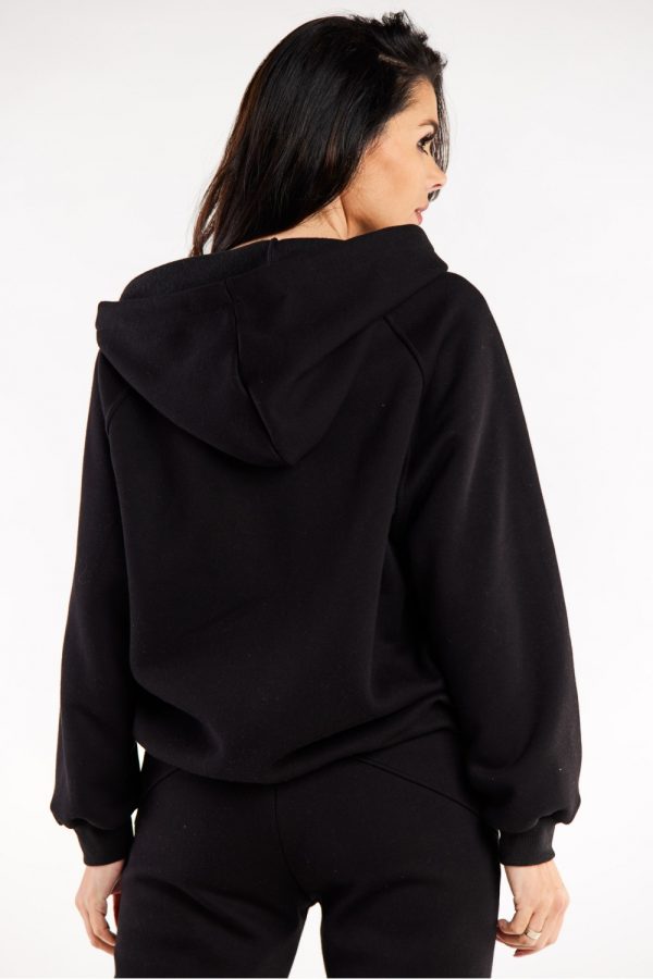 Black Sweatshirt in Sweatshirts For Women with Cotton and Spandex