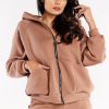 Beige Sweatshirt in Sweatshirts For Women with Cotton and Spandex