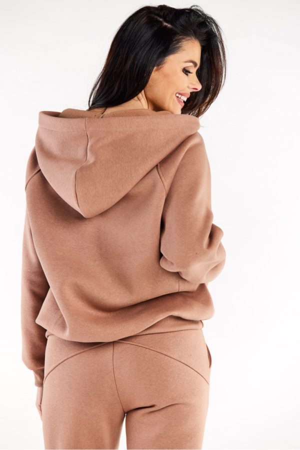 Beige Sweatshirt in Sweatshirts For Women with Cotton and Spandex