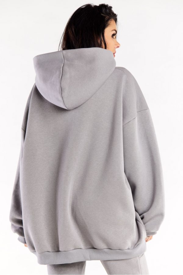 Grey Sweatshirt in Sweatshirts For Women with Cotton and Spandex