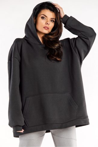 Grey Sweatshirt in Sweatshirts For Women with Cotton and Spandex