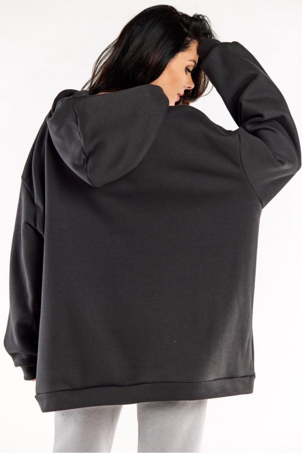 Grey Sweatshirt in Sweatshirts For Women with Cotton and Spandex