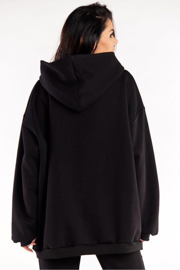 Black Sweatshirt in Sweatshirts For Women with Cotton and Spandex