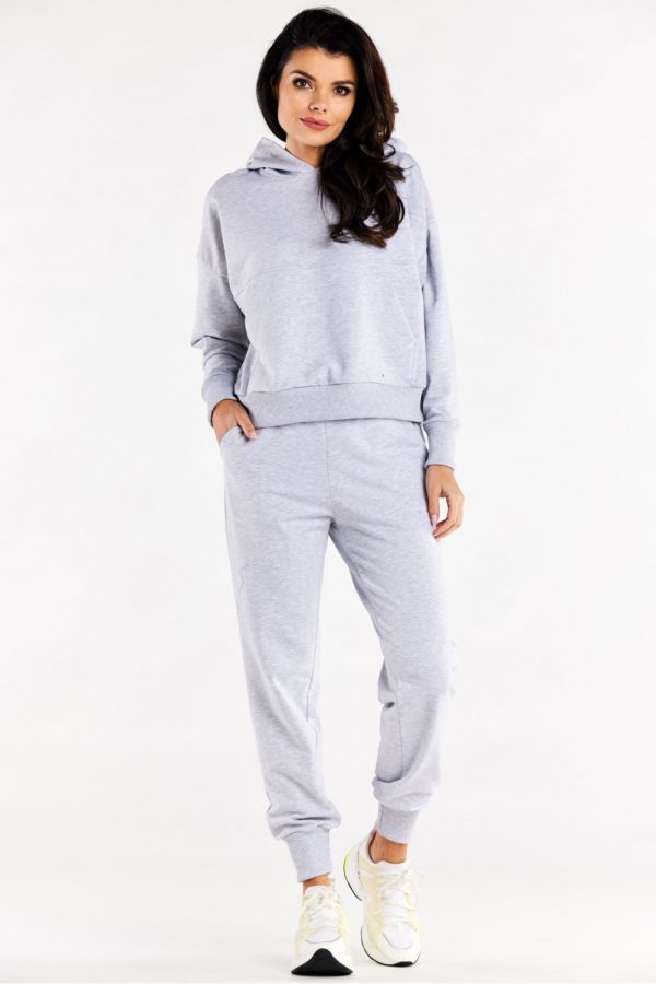 Grey Tracksuit Trousers in Women`s Tracksuit Bottoms, Sports Pants with Cotton and Spandex
