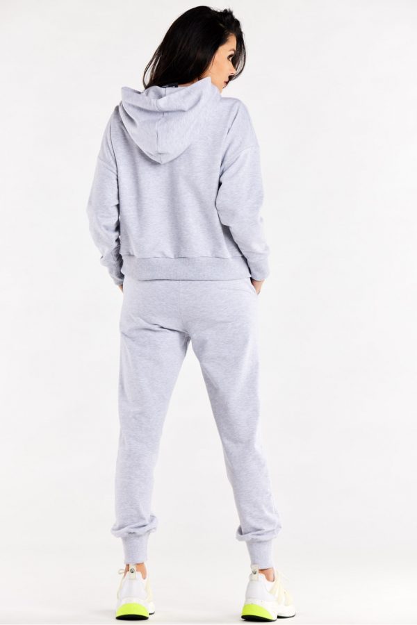 Grey Tracksuit Trousers in Women`s Tracksuit Bottoms, Sports Pants with Cotton and Spandex