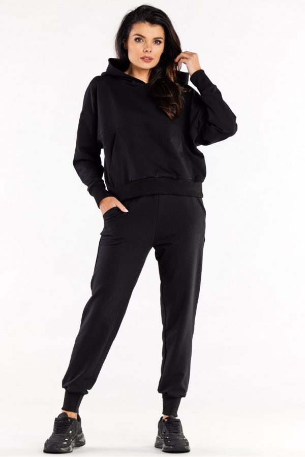 Black Sweatshirt in Sweatshirts For Women with Cotton and Spandex