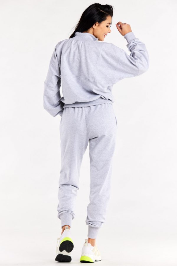 Grey Tracksuit Trousers in Women`s Tracksuit Bottoms, Sports Pants with Cotton and Spandex