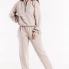 Beige Tracksuit Trousers in Women`s Tracksuit Bottoms, Sports Pants with Cotton and Spandex