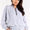 Grey Sweatshirt in Sweatshirts For Women with Cotton and Spandex