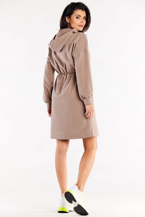 Beige Daydress in Day Dresses with Cotton and Spandex