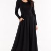 Black Long Skirt in Skirts with Cotton and Spandex