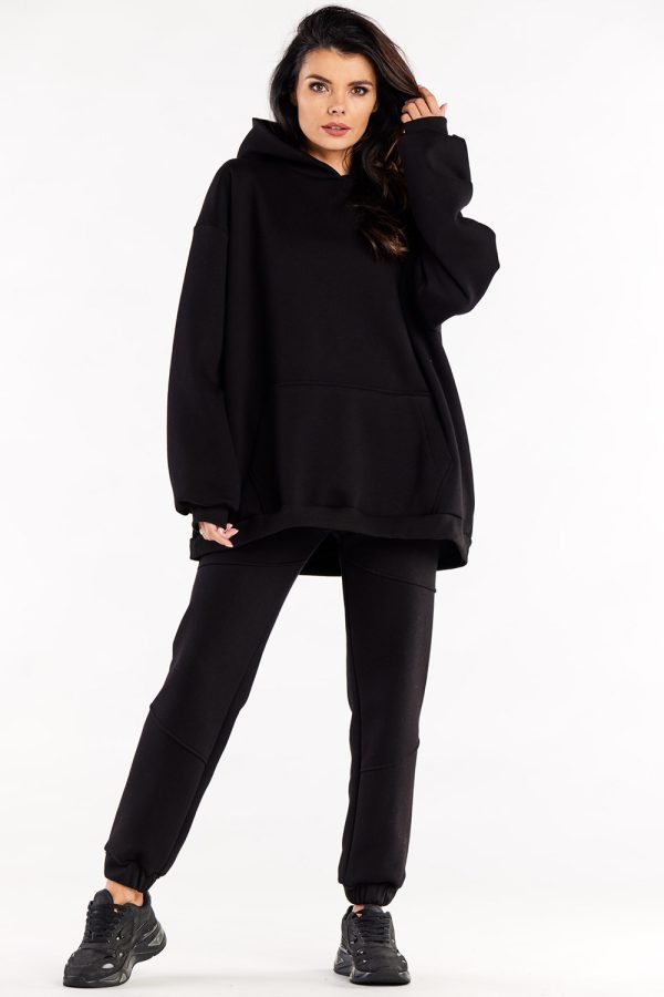 Black Sweatshirt in Sweatshirts For Women with Cotton and Spandex