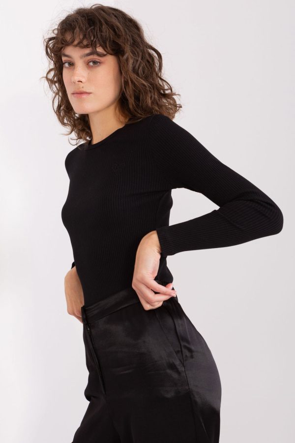 Black Blouse in Women`s Blouses, Tunics with Cotton and Spandex