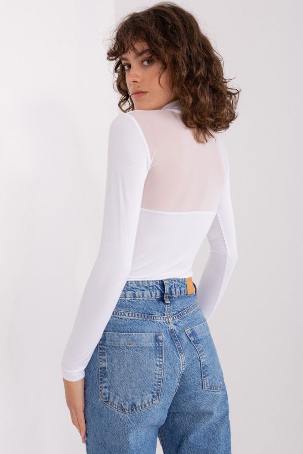 White Blouse in Women`s Blouses, Tunics with Spandex and Viscose