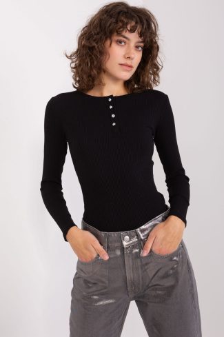 Black Blouse in Women`s Blouses, Tunics with Cotton and Spandex