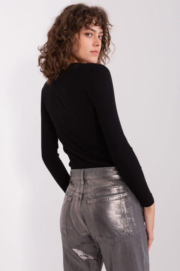 Black Blouse in Women`s Blouses, Tunics with Cotton and Spandex
