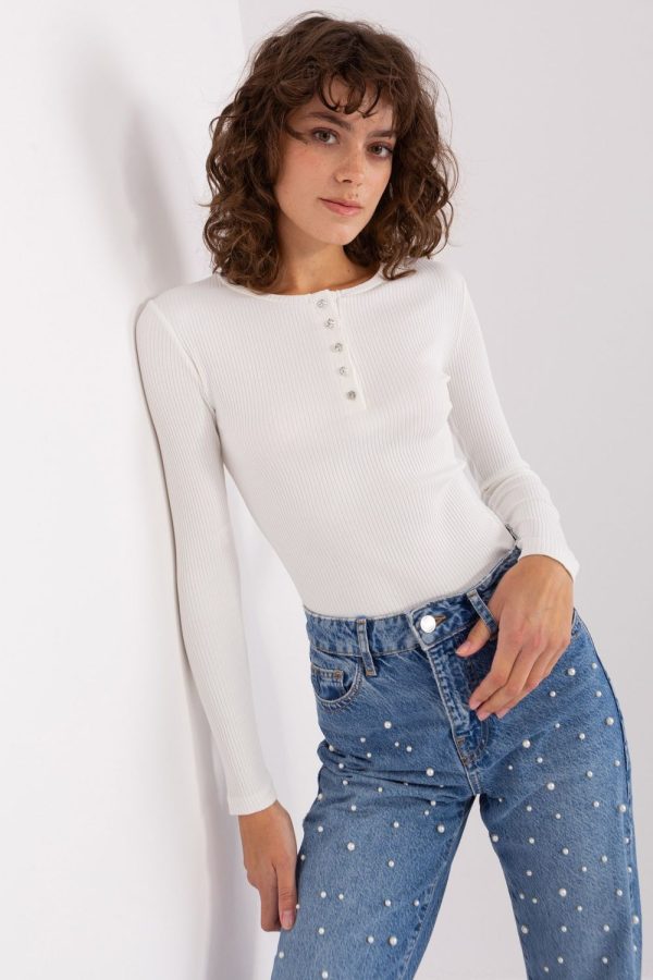 Beige Blouse in Women`s Blouses, Tunics with Cotton and Spandex
