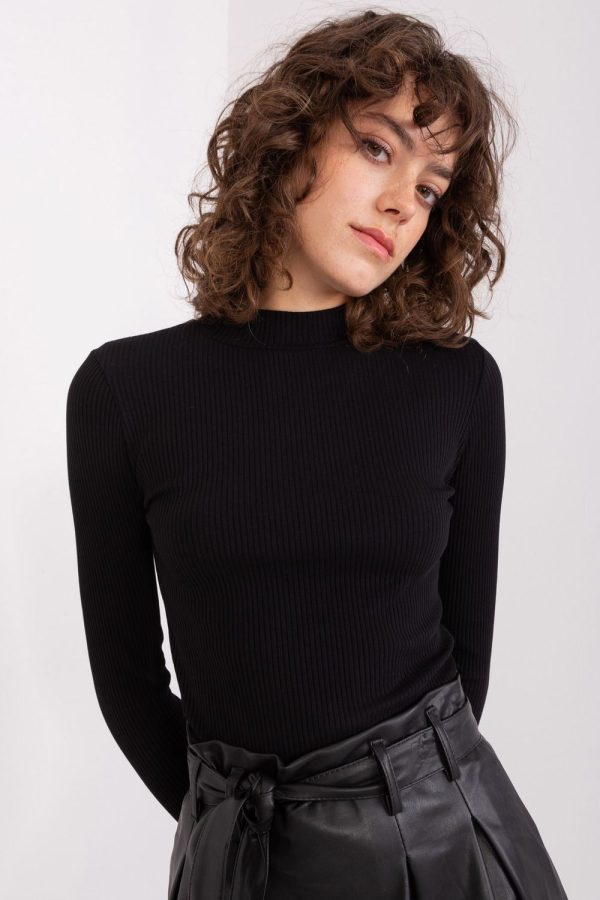 Black Blouse in Women`s Blouses, Tunics with Cotton and Spandex