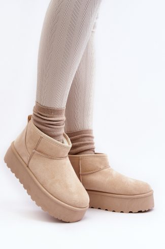 1003574.jpg Beige Snow Boots in Women`s Ankle Boots & Booties with Fabric, Warmers, Footbed, Upper Height and Platform Height