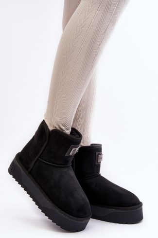 1003585.jpg Black Snow Boots in Women`s Ankle Boots & Booties with Fabric, Warmers, Footbed, Upper Height and Platform Height