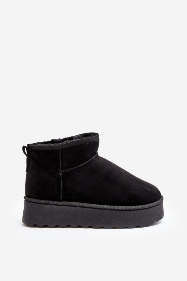 Black Snow Boots in Women`s Ankle Boots & Booties with Fabric, Warmers, Footbed, Upper Height and Platform Height