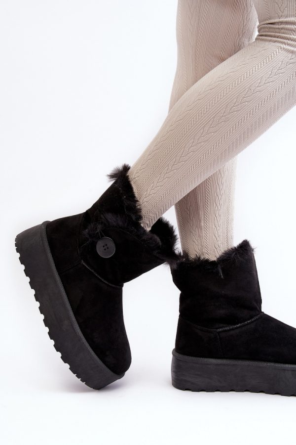 Black Snow Boots in Women`s Ankle Boots & Booties with Fabric, Warmers, Footbed, Upper Height and Platform Height