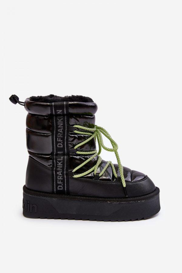 Black Snow Boots in Women`s Ankle Boots & Booties with Fabric, Warmers, Footbed, Upper Height and Platform Height