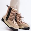 Beige Snow Boots in Women`s Ankle Boots & Booties with Fabric, Warmers, Footbed, Upper Height and Sole Height