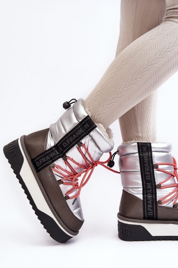 Grey Snow Boots in Women`s Ankle Boots & Booties with Fabric, Warmers, Footbed, Upper Height and Sole Height