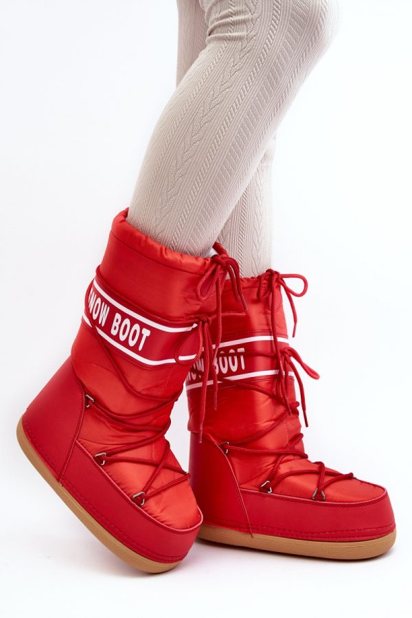 Red Snow Boots in Women`s Ankle Boots & Booties with Fabric, Warmers, Footbed, Upper Height and Platform Height