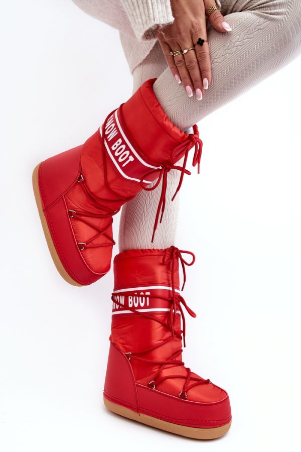 Red Snow Boots in Women`s Ankle Boots & Booties with Fabric, Warmers, Footbed, Upper Height and Platform Height