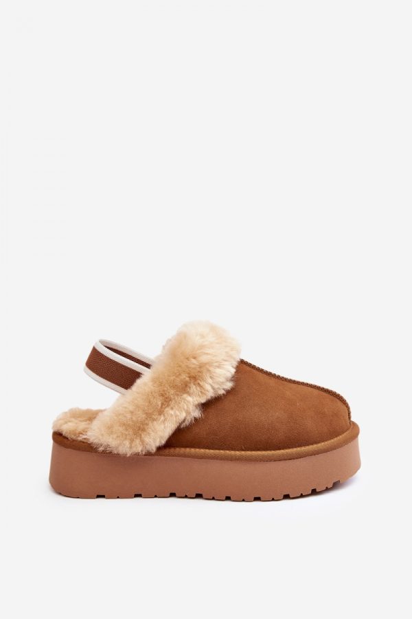 Brown Slippers in Slippers For Women with Fabric, Warmers, Footbed and Platform Height