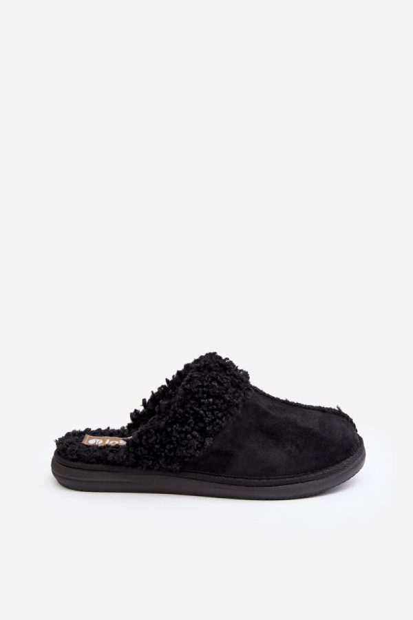 Black Slippers..Fabric, Warmers, Footbed and Sole Height