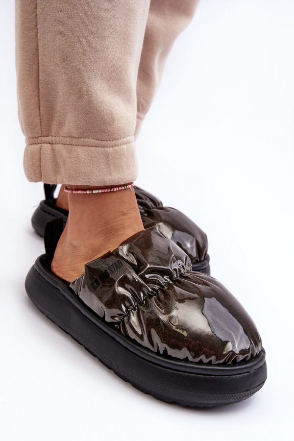 Black Slippers in Slippers For Women with Fabric, Warmers, Footbed and Sole Height