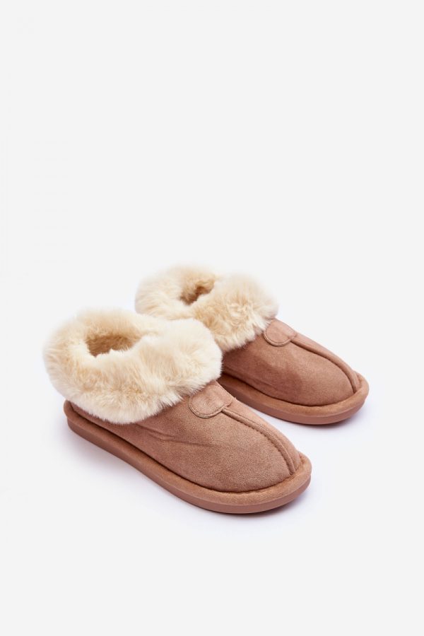 Beige Slippers in Slippers For Women with Fabric, Warmers, Footbed and Sole Height