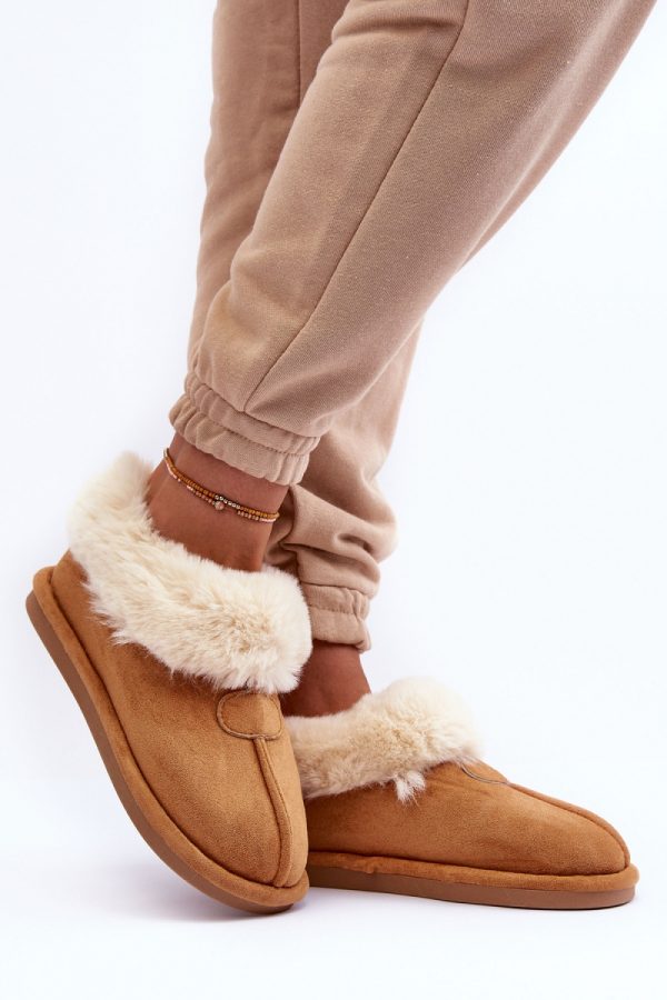 Brown Slippers in Slippers For Women with Fabric, Warmers, Footbed and Sole Height