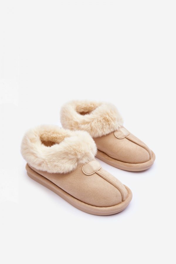 Beige Slippers in Slippers For Women with Fabric, Warmers, Footbed and Sole Height