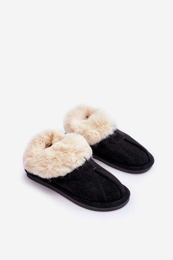 Black Slippers in Slippers For Women with Fabric, Warmers, Footbed and Sole Height
