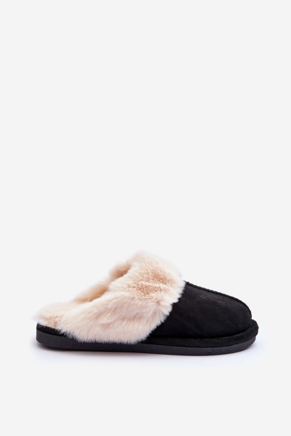 Black Slippers in Slippers For Women with Fabric, Warmers, Footbed and Sole Height