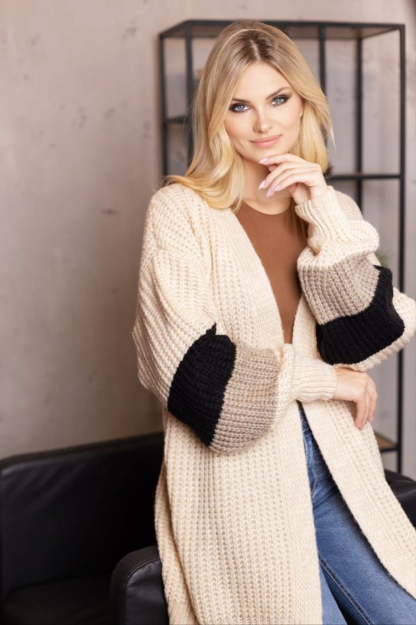 Beige Cardigan in Cardigans For Women, Ponchos with Acrylic, Polyamide, Polyester and Wool