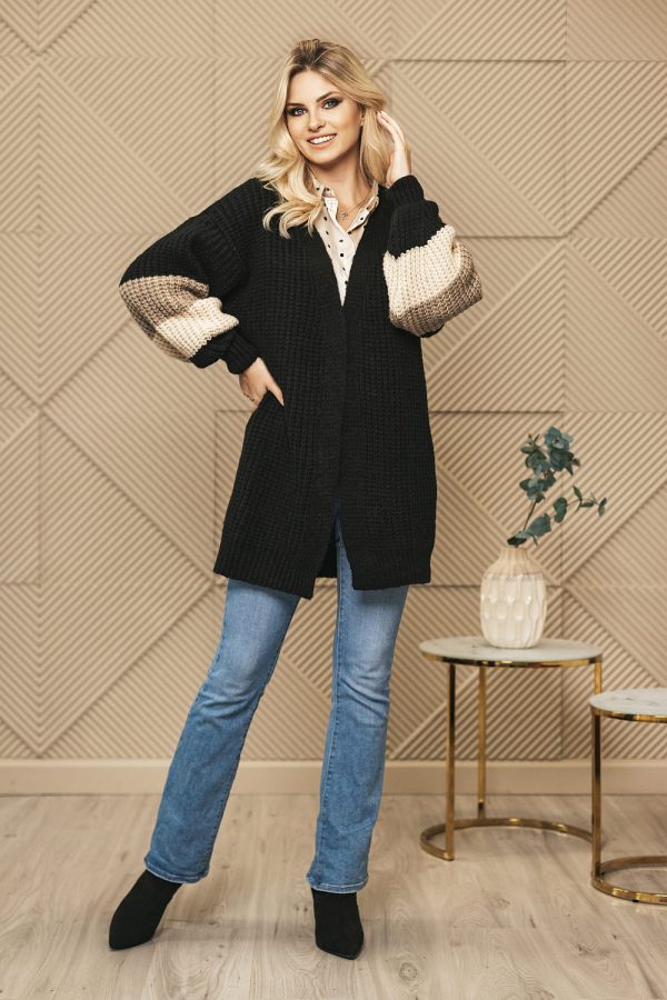 Black Cardigan in Cardigans For Women, Ponchos with Acrylic, Polyamide, Polyester and Wool