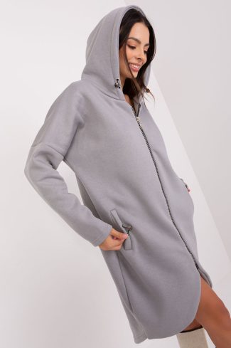 Grey Sweatshirt in Sweatshirts For Women with Cotton and Spandex